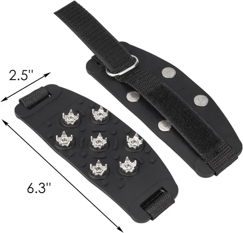 Vista 7 de FANBX F Crampon Traction Tacos antideslizantes de tracción para crampones, picos de 7 puntos para calzado para caminar, trotar, senderismo