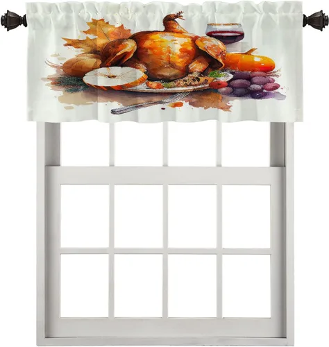 Vista 120 de Cortinas opacas de poliéster multicapa marrón con diseño de bosque natural, 2 unidades, 26 x 24 pulgadas