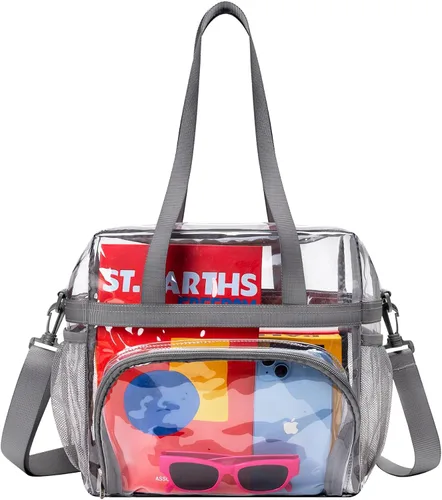 Vista 8 de Lyingflat Clear Bag for Stadium Events Clear Tote Bag with Removable Strap Transparent Bag for Sporting Concert Work