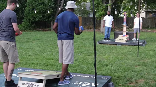 Vista 5 de Cluster Flux Bolsos de Cornhole ACE Pro + Kits PRO Tecnología de Almohadilla de Cluster Doble Cara Resbaladiza y Pegajosa para Todo Clima Negro
