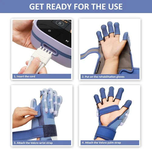 Vista 3 de XFT Guantes de robot de rehabilitación de manos, guantes de rehabilitación de dedos para accidente cerebrovascular, equipo de guante de mano