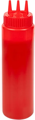 Vista 26 de Paquete de 6 botellas de plástico para apretar, transparentes, 12 onzas, punta de triple dispersión, 2.25 x 2.25 x 6.75 pulgadas por Restaurantware