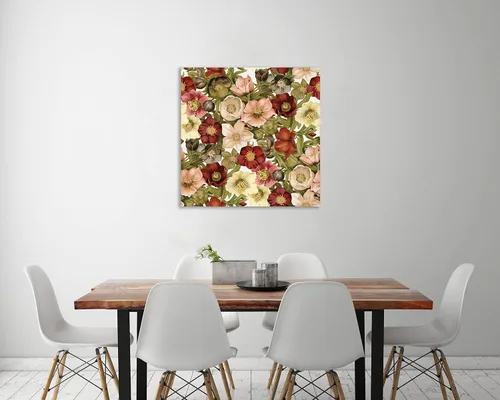 Vista 3 de Jaxson Rea "Vintage Petals Pattern I Gallery Wrapped Canvas by Katie Pertiet, 12" x 12