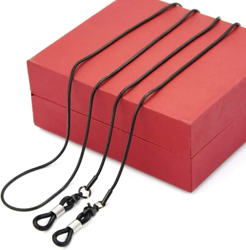 Vista 3 de Jmkcoz Cadena Portagafas de Acero Inoxidable 80cm Cadena Collar para Gafas Negro