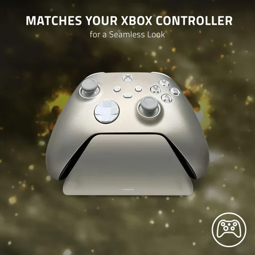 Vista 2 de Razer Universal Quick Charging Stand for Xbox Series XS Magnetic Secure Charging - Perfectly Matches Xbox Wireless Controllers - USB Powered - Lunar