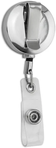 Vista 3 de Bob Jones University Secondary Logo Retractable Reel Premium Metal Chrome Badge ID Card Holder Clip
