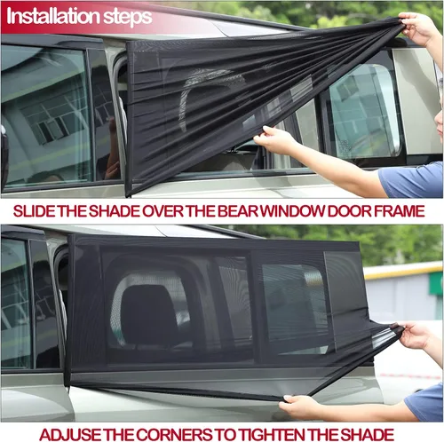 Vista 2 de 100% de protección contra insectos, compatible con Land Rover Defender 90 110 2004-2022, cortinas de malla transpirable para puertas y ventanas