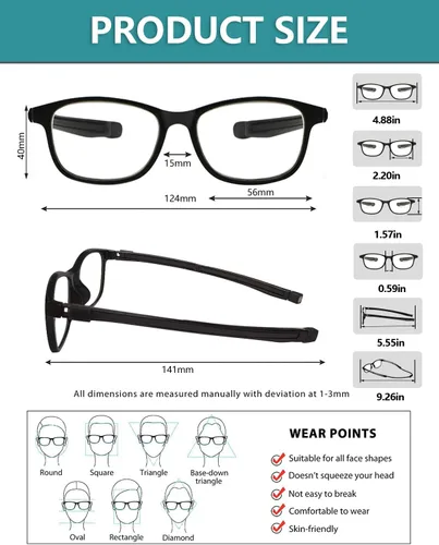 Vista 4 de Lentes de lectura magnéticos con bloqueo de luz azul, lentes de lectura para computadora para hombres y mujeres