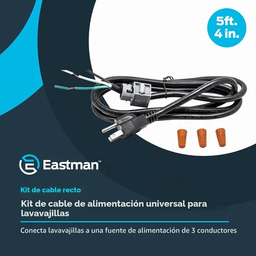 Vista 2 de Kit de cable de alimentación universal para lavavajillas Eastman de 5/4 pulgadas, recto, 69011