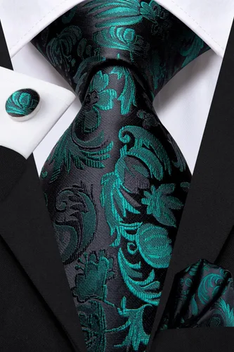 Vista 162 de Dubulle Corbata tejida de cachemira para hombre y gemelos de pañuelo para hombre, conjunto de gemelos para boda formal y negocios
