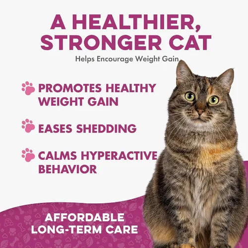 Vista 3 de Ganador de peso para gatos y apoyo para la tiroides – Estimulante natural del apetito para gatos, gatitos con bajo peso o gatos mayores que muestran