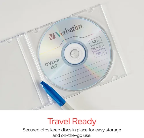 Vista 2 de Verbatim - Estuches para CD, DVD y Blu-Ray transparentes, delgados, 5.2 mm – Paquete de 25