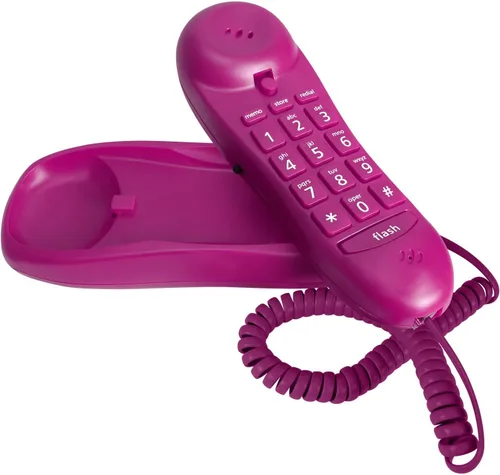Vista 8 de Teléfono de color negro delgado para pared o escritorio con memoria
