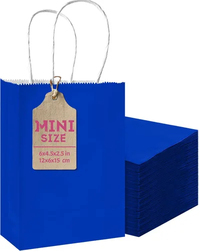 Vista 21 de qiqee Paquete de 50 bolsas de regalo de papel negro con asas a granel 13"x10.3"x4.6" bolsas de favor para fiestas de tamaño grande múltiples usos
