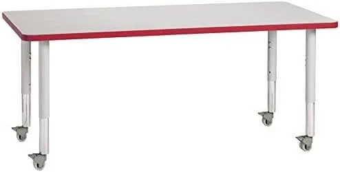 Vista 14 de Jonti-Craft Berries 6478JCM180 - Mesa de actividades rectangular, altura M (20-31 pulgadas de altura ajustable, móvil), 24 x 36 pulgadas
