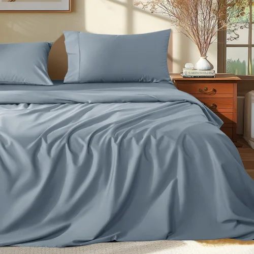 Vista 17 de Shilucheng Juego de Sábanas 100% de Algodón Egipcio - 1000 Hilos, Sábanas de Algodón de Lujo, Ropa de Cama y Fundas de Almohada Transpirables
