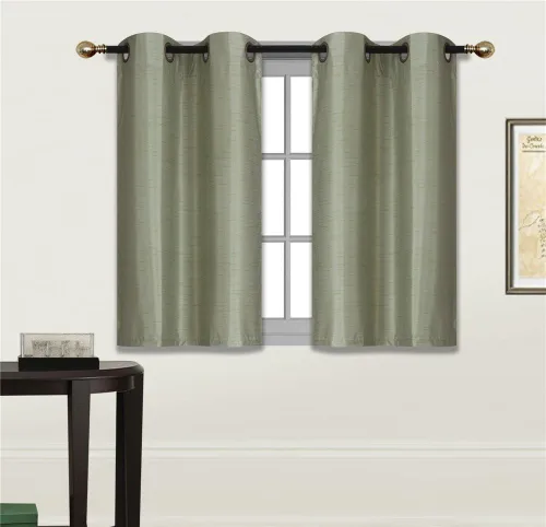 Vista 16 de Elegant Home - Cortina opaca con aislamiento de seda sintética con ojales, 2 paneles de 28 pulgadas de ancho x 36 pulgadas de largo, cada uno