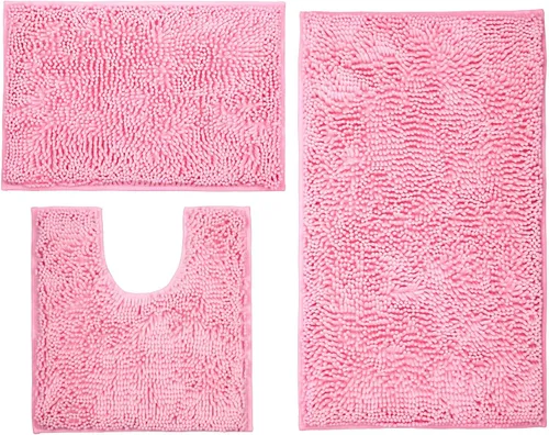 Vista 21 de LanYunUmi Alfombras de baño verdes de frutas en 3 piezas, juego de alfombras de baño ultra suaves antideslizantes absorbentes de felpilla para baño