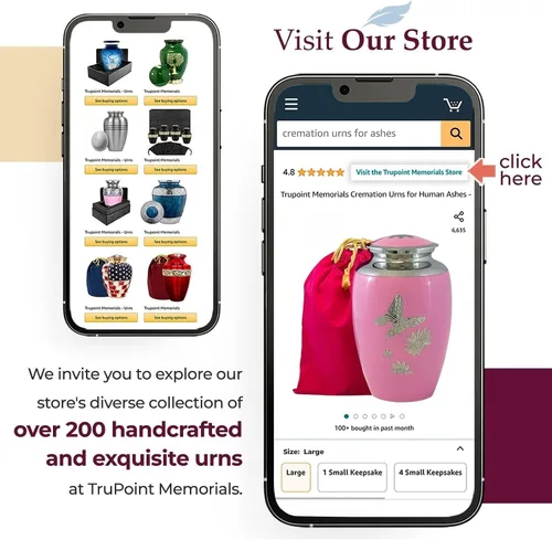 Vista 6 de Trupoint Memorials Urnas de cremación para cenizas humanas adultas y mujeres, urna decorativa de entierro para hombres y mujeres adultos, grande