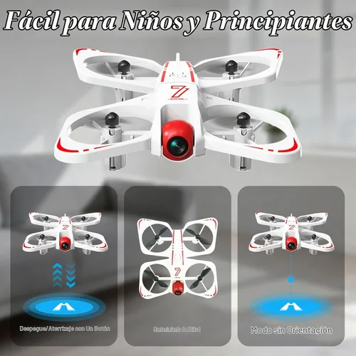Vista 5 de A ALPHA Drone para niños con cámara 720P, juguete Quadcopter con luces LED
