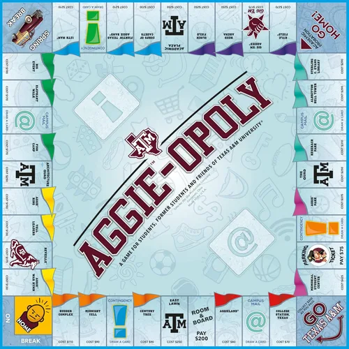 Vista 2 de Late for the Sky Aggie-Opoly - Juego de mesa familiar de la Universidad