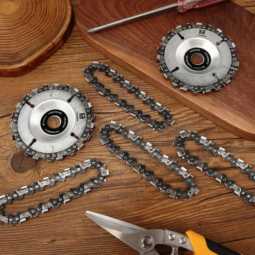 Vista 5 de TWOMEM - Cadenas de repuesto de 4 pulgadas para disco de cadena de tallado de madera, 22 dientes, compatible con amoladoras angulares de 4 pulgadas