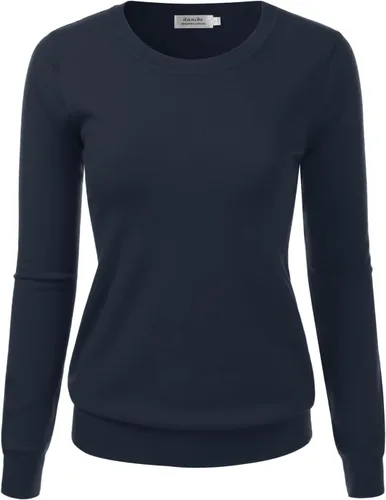 Vista 5 de Suéter Pullover de Punto Suave Premium para Mujer con Cuello Redondo y Manga Larga (S-XXL)