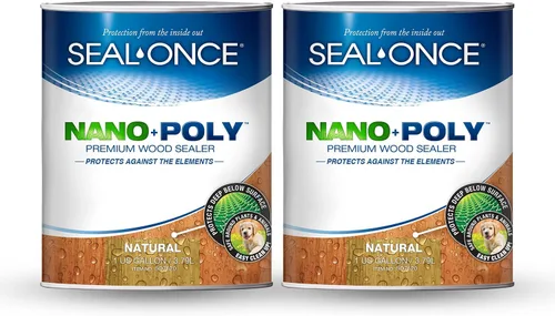 Vista 19 de Sellador Seal-Once Nano+Poly de madera penetrante con poliuretano, sellador impermeable de alta calidad, 1 galón, negro Sellador impermeable