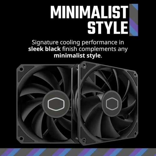 Vista 6 de Cooler Master MF120 Lite Black Carcasa Refrigerador Líquido Ventilador Enfriador de Aire, Ventilador de 120mm, PWM Dinámico 1,750 RPM, Palas