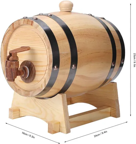 Vista 8 de Mini barril de vino de madera de pino para el hogar, equipo de elaboración de cerveza de madera para tequila, whisky, ron envejecimiento