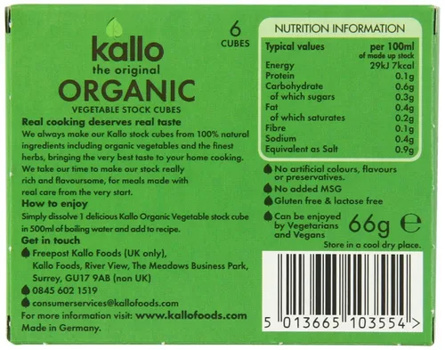 Vista 2 de Kallo - Cubos de caldo de verduras orgánicas (paquete de 2) 2.16 onzas Paquete de 2