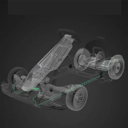 Vista 4 de Línea de resorte de marco de pieza de repuesto compatible con Ninebot Gokart Kit/Ninebot Gokart PRO/Gokart Lamborghini Karting Accesorios frame