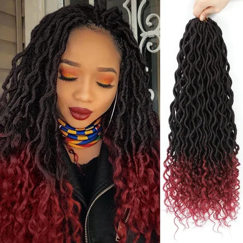 Vista 18 de Cabello Corto de Locs Falsos para Crochet Pre-Enrollado 12 Pulgadas 6 Paquetes Cabello de Locs de Diosa para Crochet Locs Falsos Suaves con Puntas