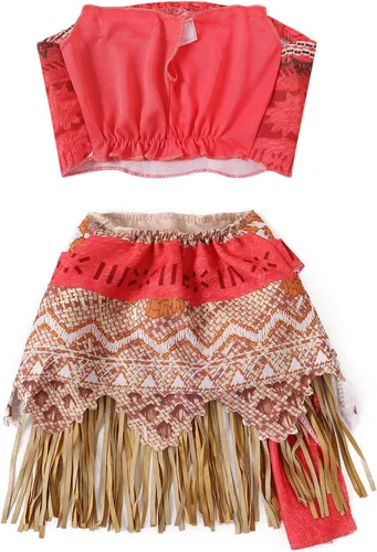 Vista 2 de WonderBabe Disfraz de aventura para niñas, conjunto de falda de dos piezas, vestido de princesa para cumpleaños, Halloween