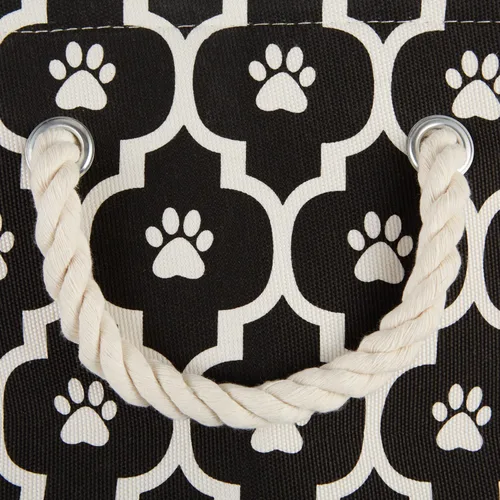 Vista 3 de Bone Dry Pet Storage Collection Lattice Estampado de Patas, Negro, Rectángulo Pequeño