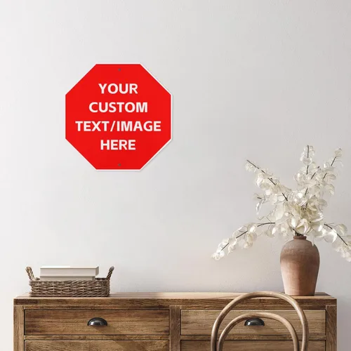 Vista 2 de Letreros personalizados para negocios al aire libre de metal con texto en inglés «Make Your Own 12X12» Letrero personalizado para jardines al aire
