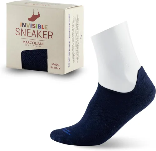 Vista 9 de Marcoliani Milano Calcetines de vestir para hombre - Invisible Sneaker MicroCushion Pima Algodón Color Sólido