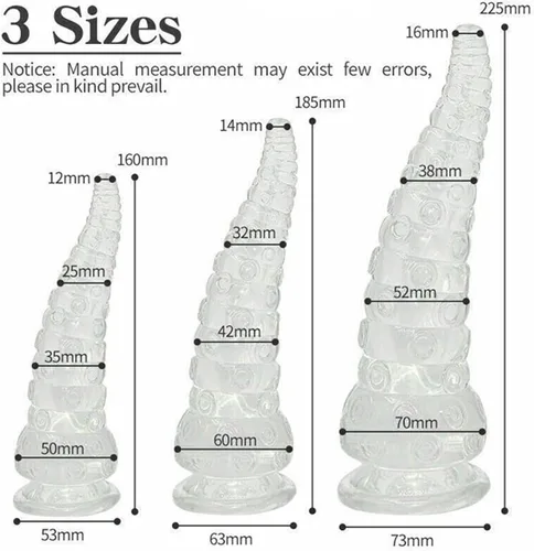 Vista 5 de Monster Big Thick Anus Toy Tentáculo Pulpo Acanalado Anal Plug Consolador con ventosa Juguetes sexuales para mujeres y hombres, Punto G y juego