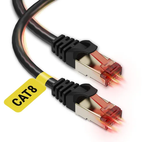 Vista 9 de Cable Ethernet Cat6, 6 pies (paquete de 2) LAN, utp Cat 6, RJ45, cable de red, parche, cable de Internet, 6 pies, color negro Outdoor&Indoor High