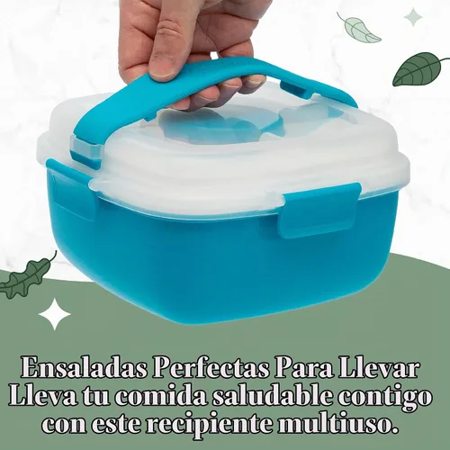 Vista 3 de Goodful Caja de almuerzo apilable, almacenamiento de alimentos estilo Bento con compartimentos extraíbles para sándwich, aperitivos, coberturas