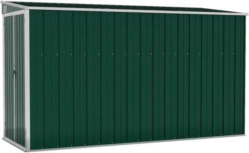 Vista 7 de vidaXL Storage Shed, Wall-Mounted Garden Shed with Lockable Double Doors, Outdoor Storage Shed for Backyard Patio Lawn, Green Galvanized Steel