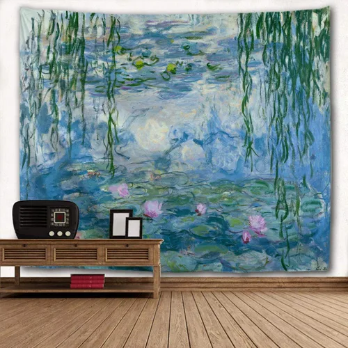 Vista 10 de WIHVE - Tapiz para colgar en la pared, de diseño floral bohemio, hippie, psicodélico, étnico, decorativo, de tela para dormitorio, decoración