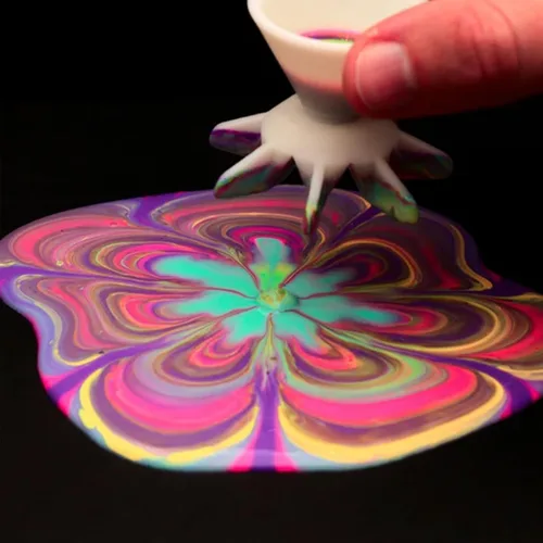 Vista 6 de Vasos partidos de silicona, taza dividida para verter pintura fluida, arte fluido, taza dividida de silicona, herramientas de pintura para verter