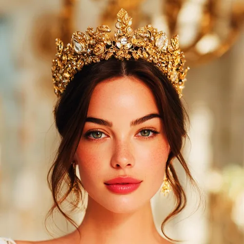 Vista 19 de Brishow Tocado de quinceañera con coronas de reina y mariposas doradas para mujer