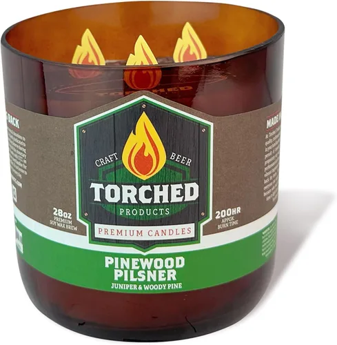 Vista 15 de Torched Velas perfumadas de cerveza, vela de cera de soja natural, aroma Pilsner de madera de pino de 8 onzas, es un gran regalo para hombres