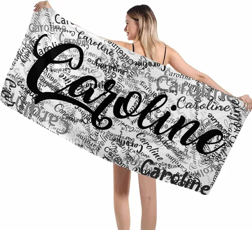 Vista 44 de Interestprint Toalla de piscina con nombre personalizado para niños, adultos y hombres, toalla de playa naranja personalizada con número
