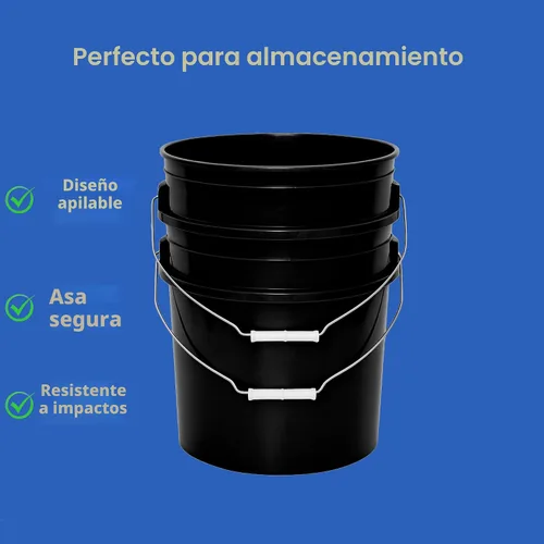 Vista 6 de MKS Plastics Cubo de 3.5 galones con tapa hermética, fabricado en Estados Unidos, plástico libre de BPA de grado alimenticio, resistente multiuso