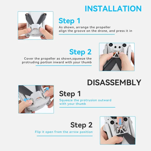 Vista 6 de Soporte para hélices, estabilizador de cuchilla compatible con DJI Mini 3 Pro y cubierta de cardán, protector de lente para DJI Mini 3 Pro Accesorios