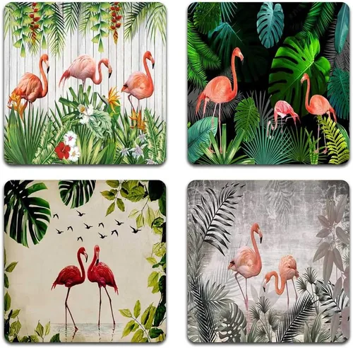 Vista 4 de American Eagle - Juego de 4 posavasos cuadrados de goma reciclada