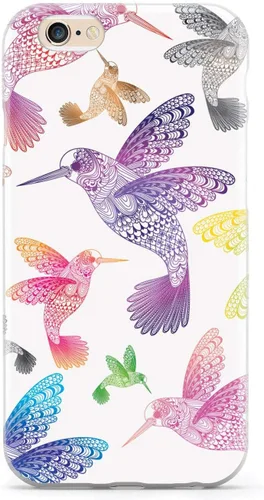 Vista 14 de Inspired Cases - Funda para iPhone 13 Mini con textura 3D - Funda protectora de goma para Apple iPhone 13 Mini - Zentangle Hummingbirds - Multicolor